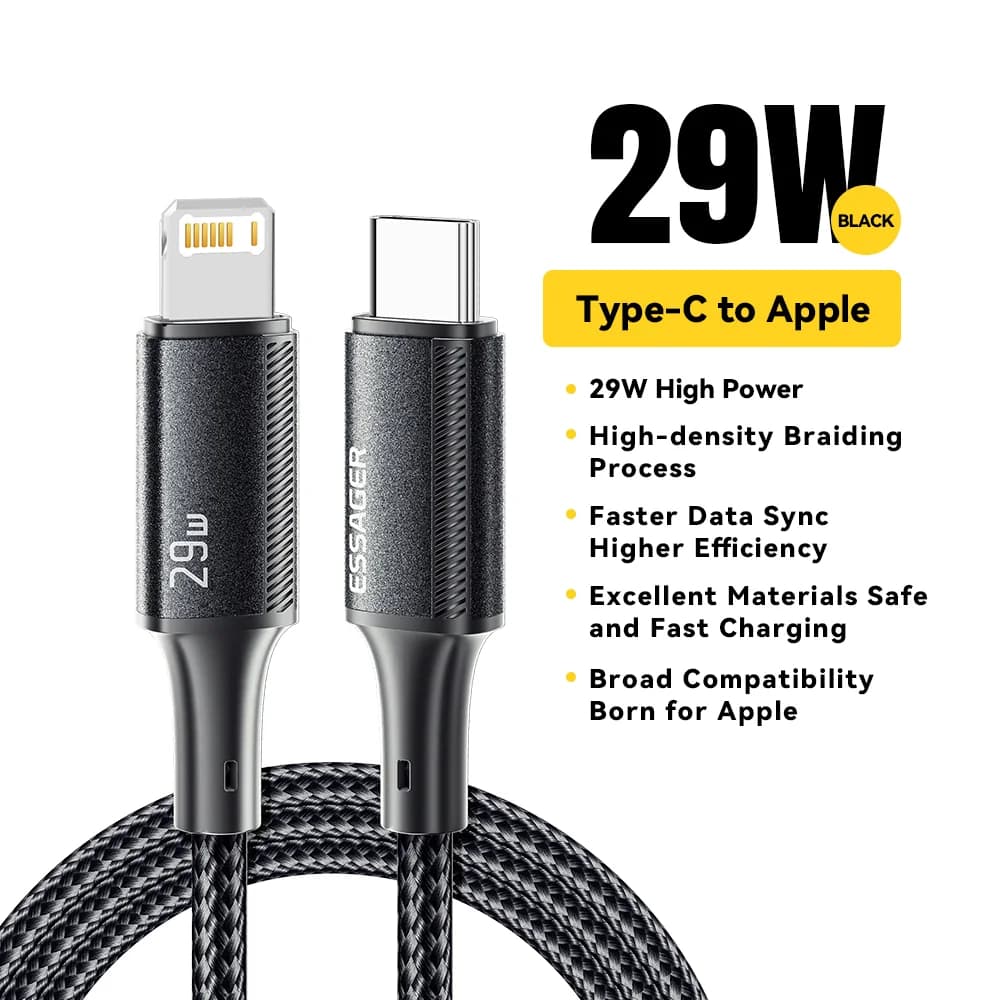 Cable de datos y carga rápida USB-C a Lightning de 29W