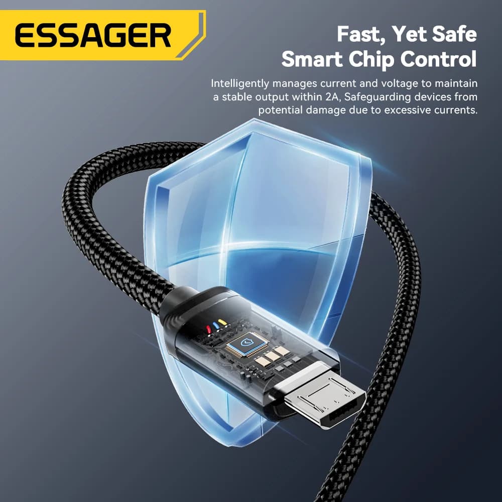 Cable de Carga Rápida 2 en 1 USB Tipo C y Micro USB