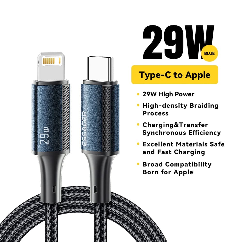 Cable de datos y carga rápida USB-C a Lightning de 29W