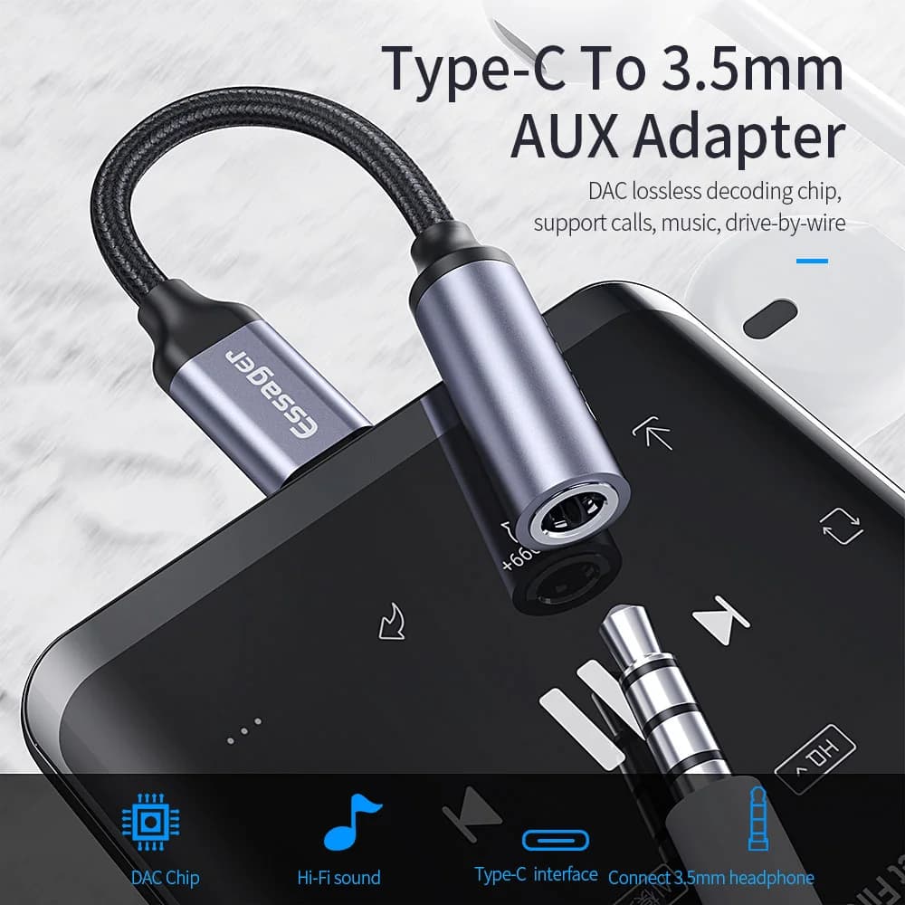 Adaptador de Audio USB-C a Jack de 3.5mm