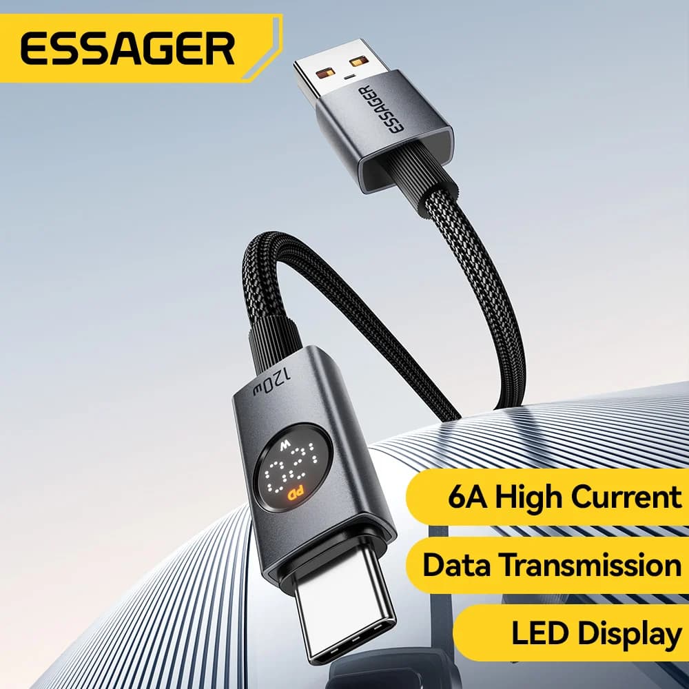Cable de carga super rápida USB-A a USB-C de 120W y 6A
