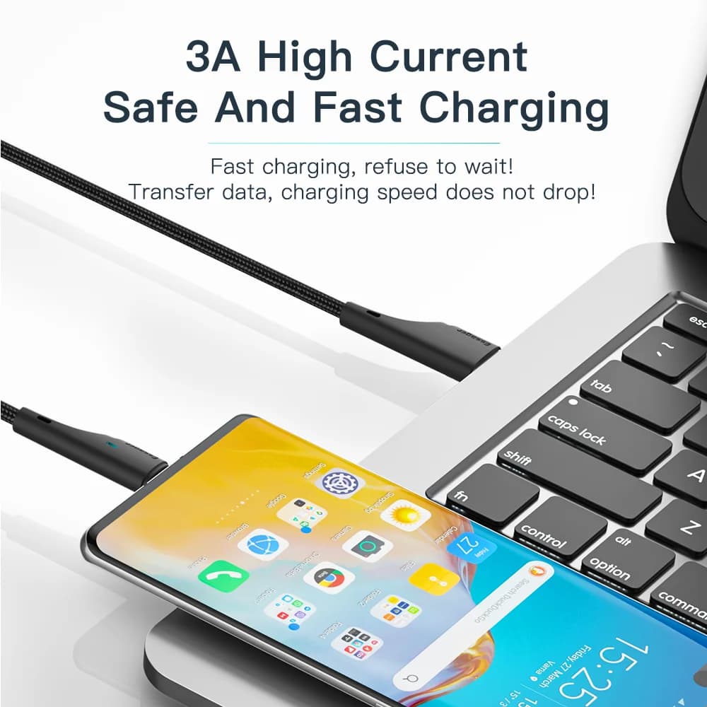 Cable de datos y carga rápida USB-C 3A