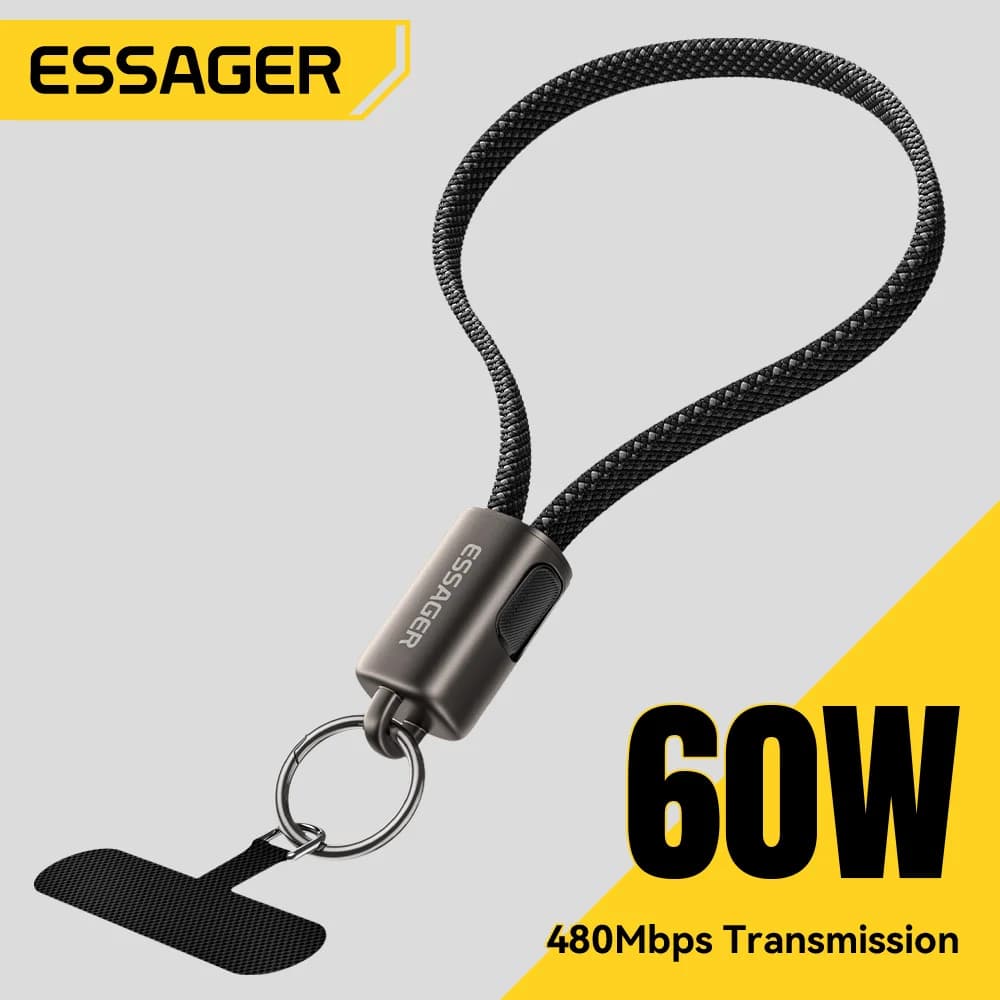 Cable lanyard de carga rápida USB-C a Lightning 60W