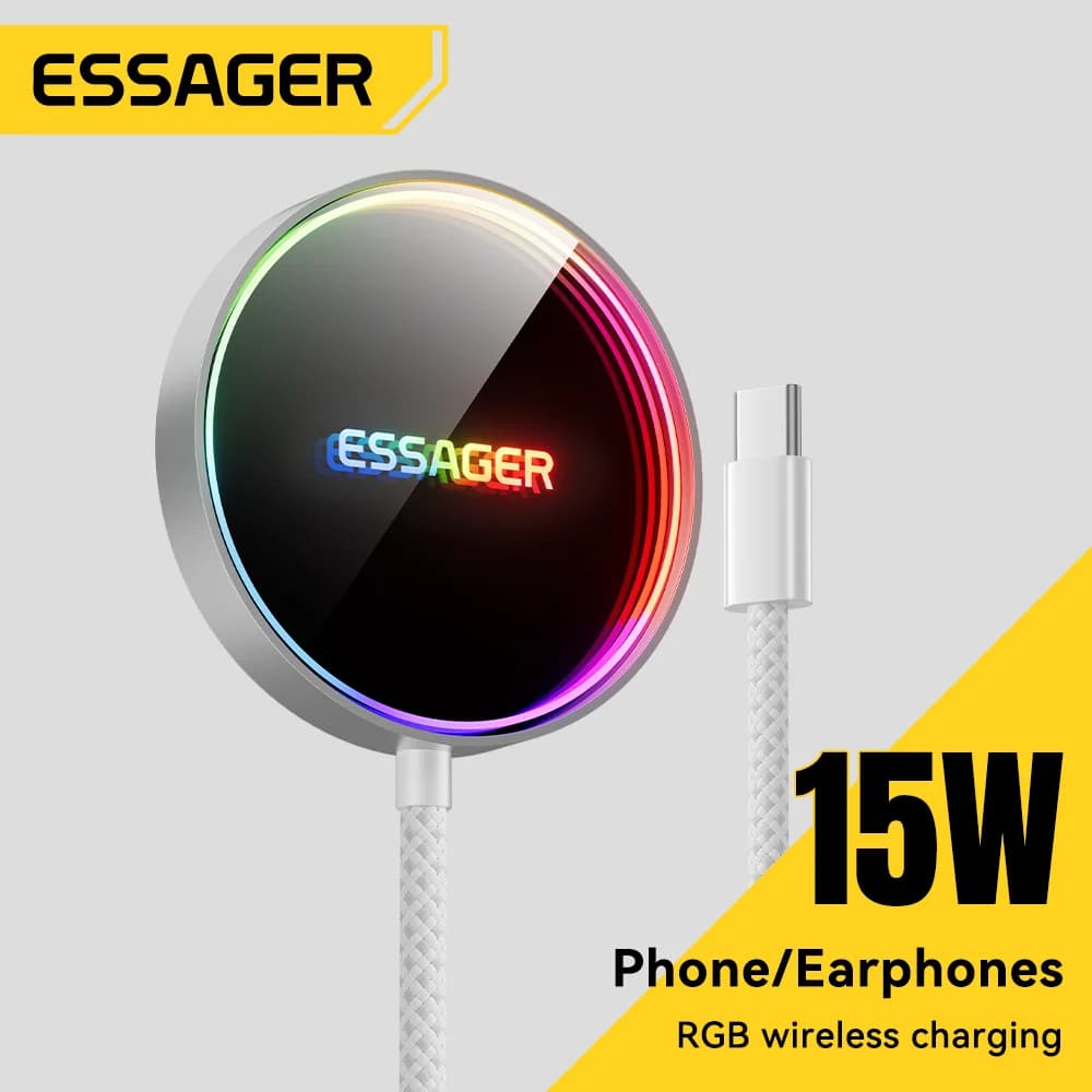 Cargador inalámbrico magnético RGB 15W para iPhone