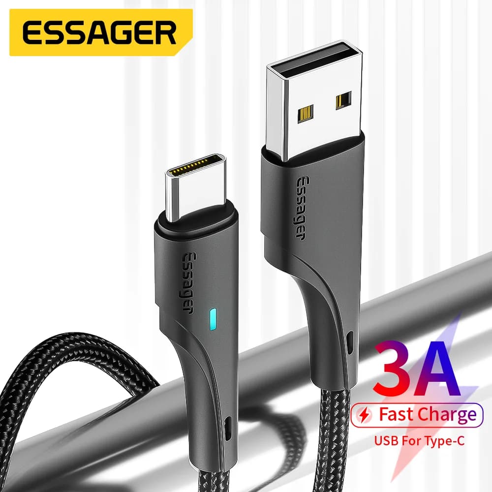 Cable de carga rápida USB-A a USB-C de 3A