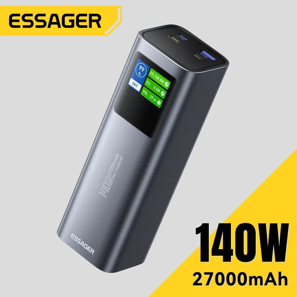 Batería Externa 27000mAh, Carga Rápida PD 3.1 140W