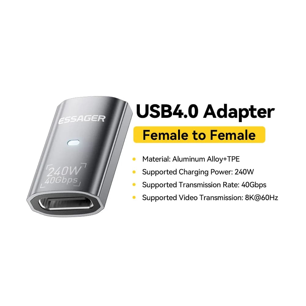 Adaptador de datos OTG USB4.0 240W 90 grados 8K