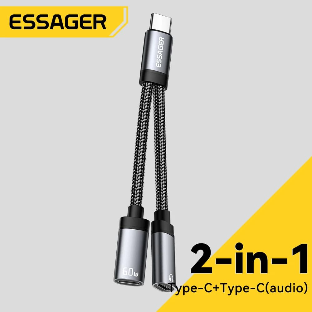 Adaptador USB-C a AUX 3.5mm y Carga
