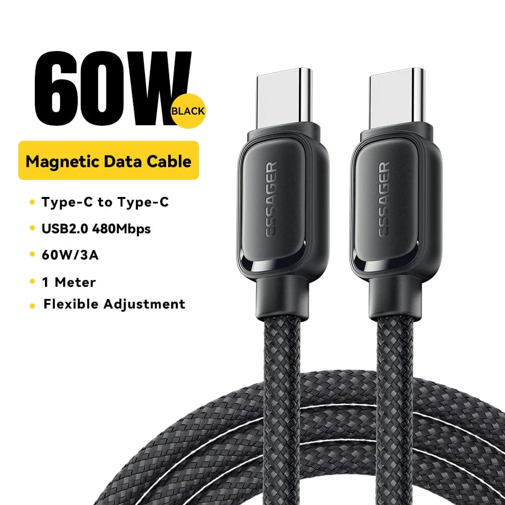 Cable USB-C a USB-C magnético retráctil de 100W
