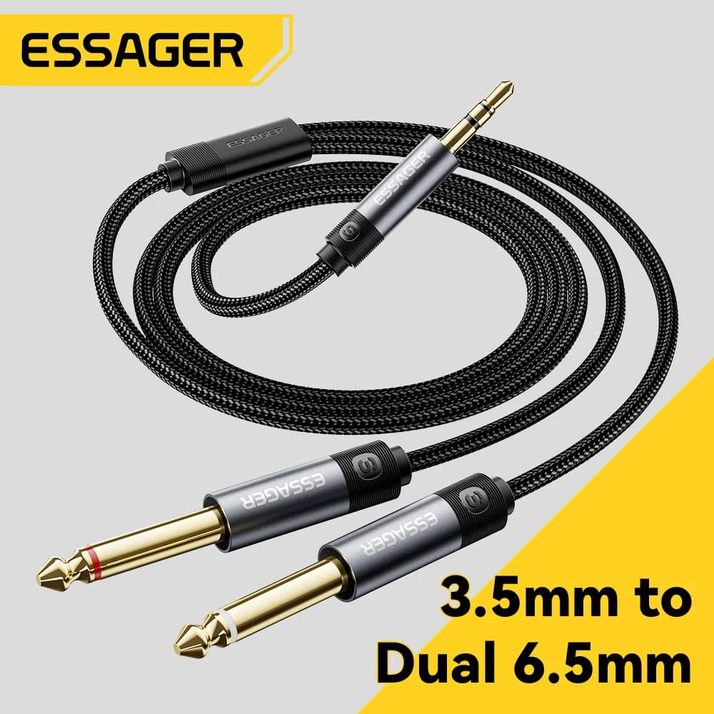 Cable Adaptador de Audio Estéreo de 3.5mm a Dual 6.35mm