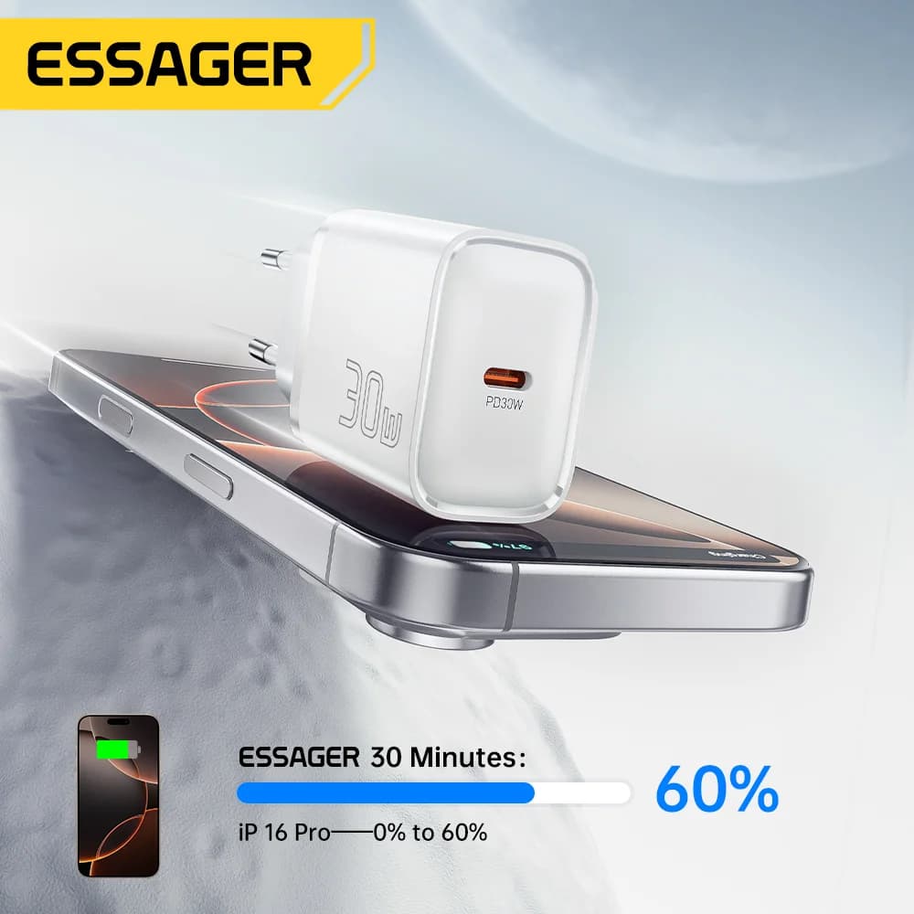Cargador rápido mini USB-C PD 30W