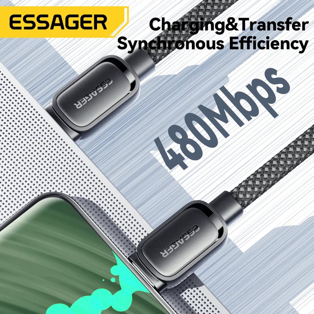 Cable USB-C a USB-C magnético retráctil de 100W
