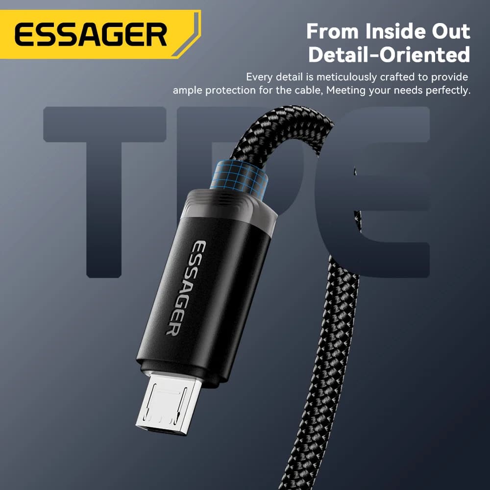 Cable de Carga Rápida 2 en 1 USB Tipo C y Micro USB