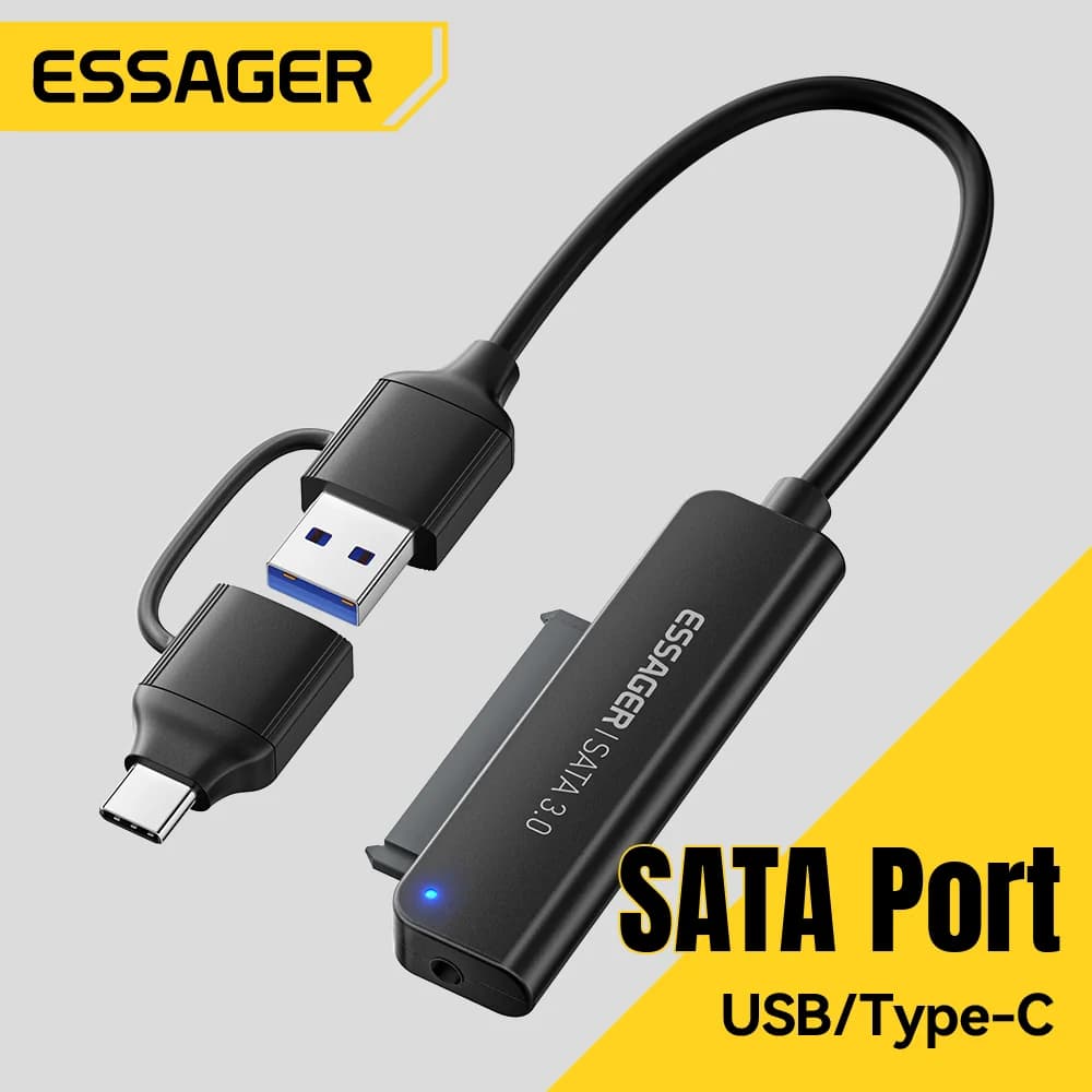 Adaptador SATA a USB 3.0/Type-C 2 en 1, 2.5"