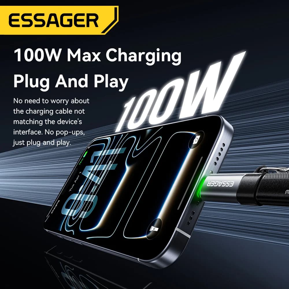 Adaptador USB-C OTG con apagado inteligente de 100W