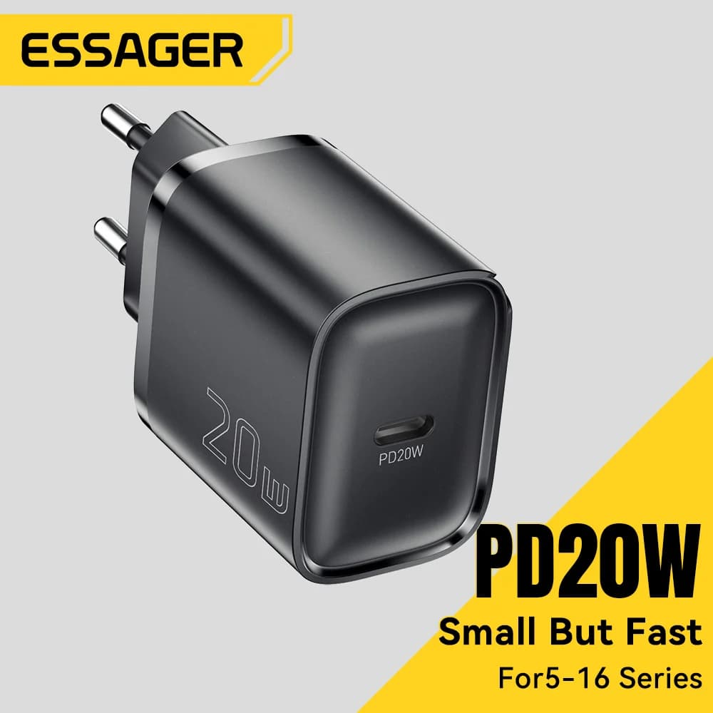 Cargador de pared mini USB-C PD de 20W