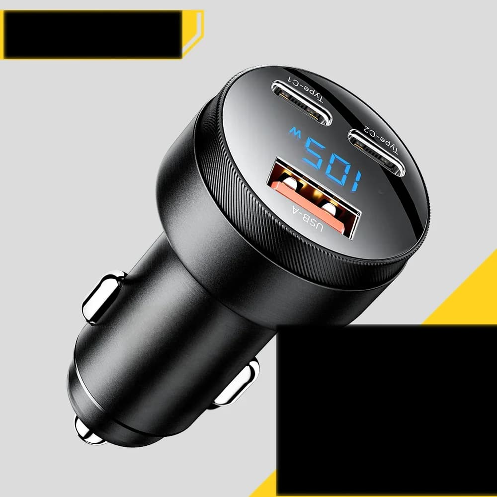 Cargador de Coche USB 105W QC4.0 PD Carga Rápida