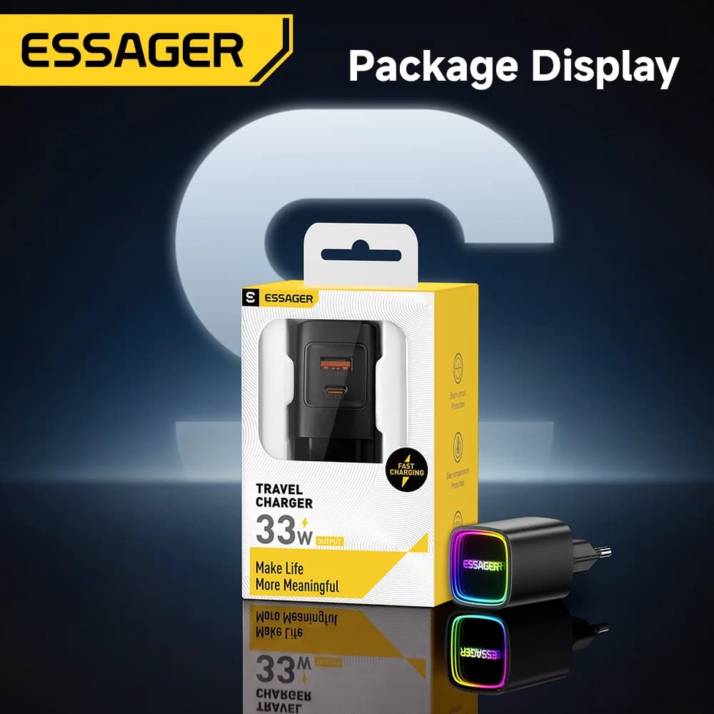 Cargador portátil GaN USB-C PD de 33W