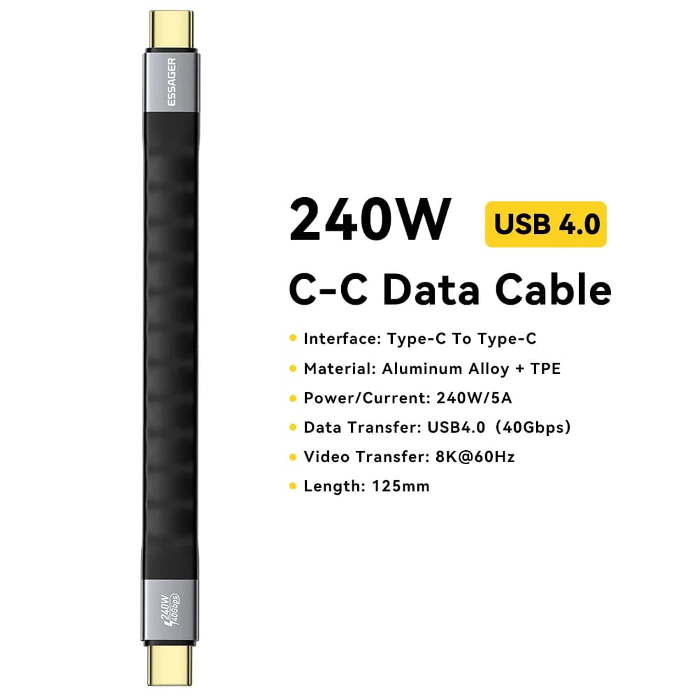Cable USB 4.0 Tipo-C con datos de 40Gbps y vídeo 8K