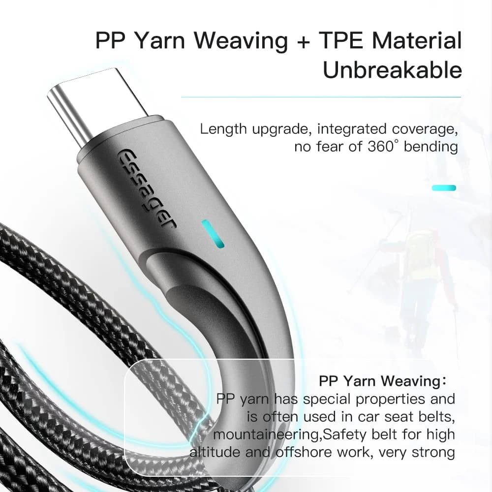 Cable de datos y carga rápida USB-C 3A