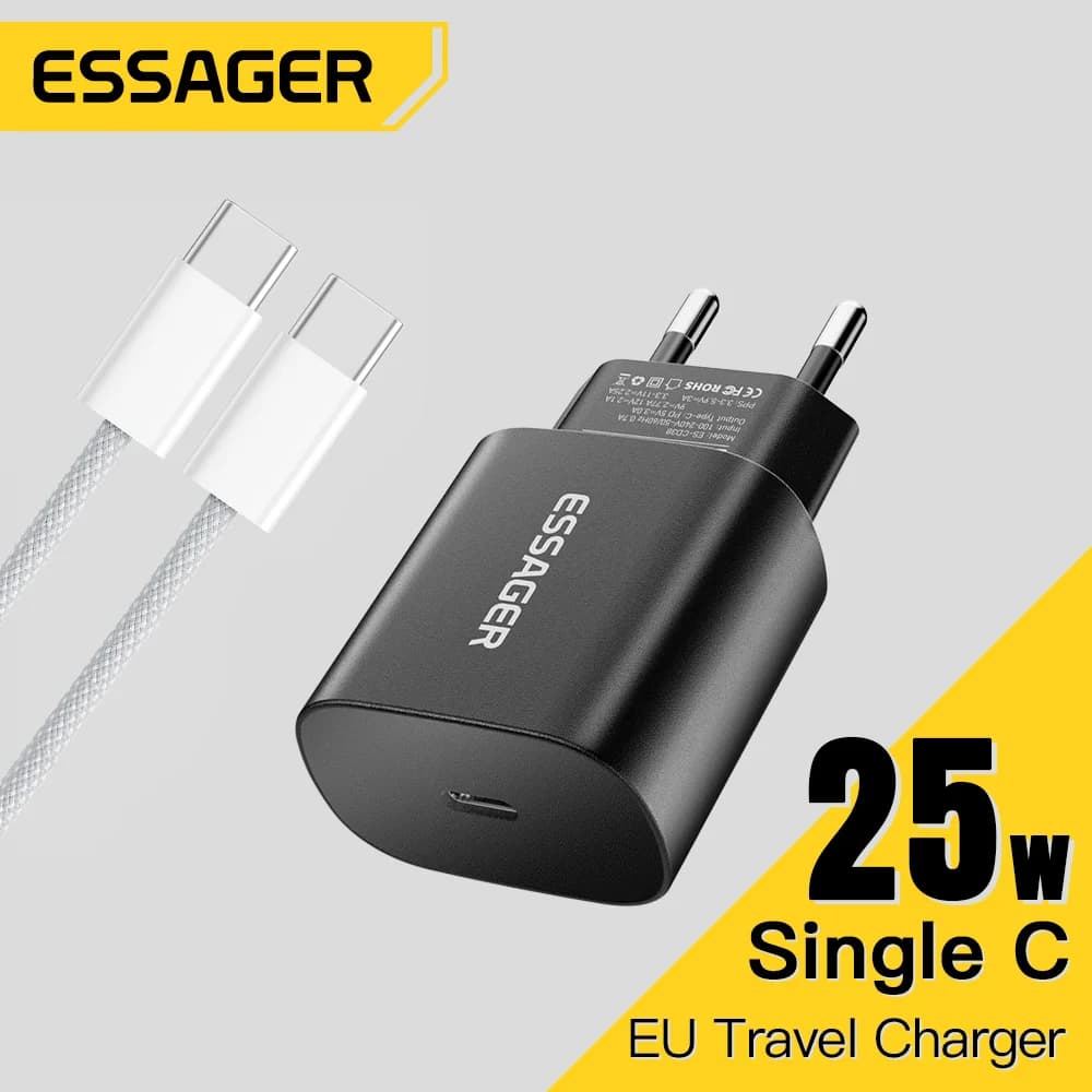 Cargador rápido USB-C PD de 25W