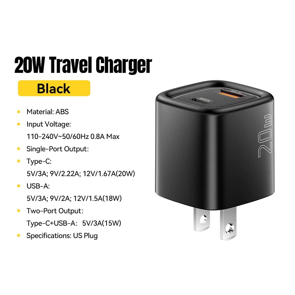 Cargador rápido USB-C PD de 20W