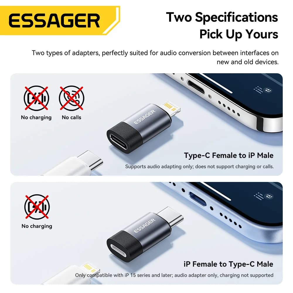 Adaptador de audio USB-C a Lightning para auriculares