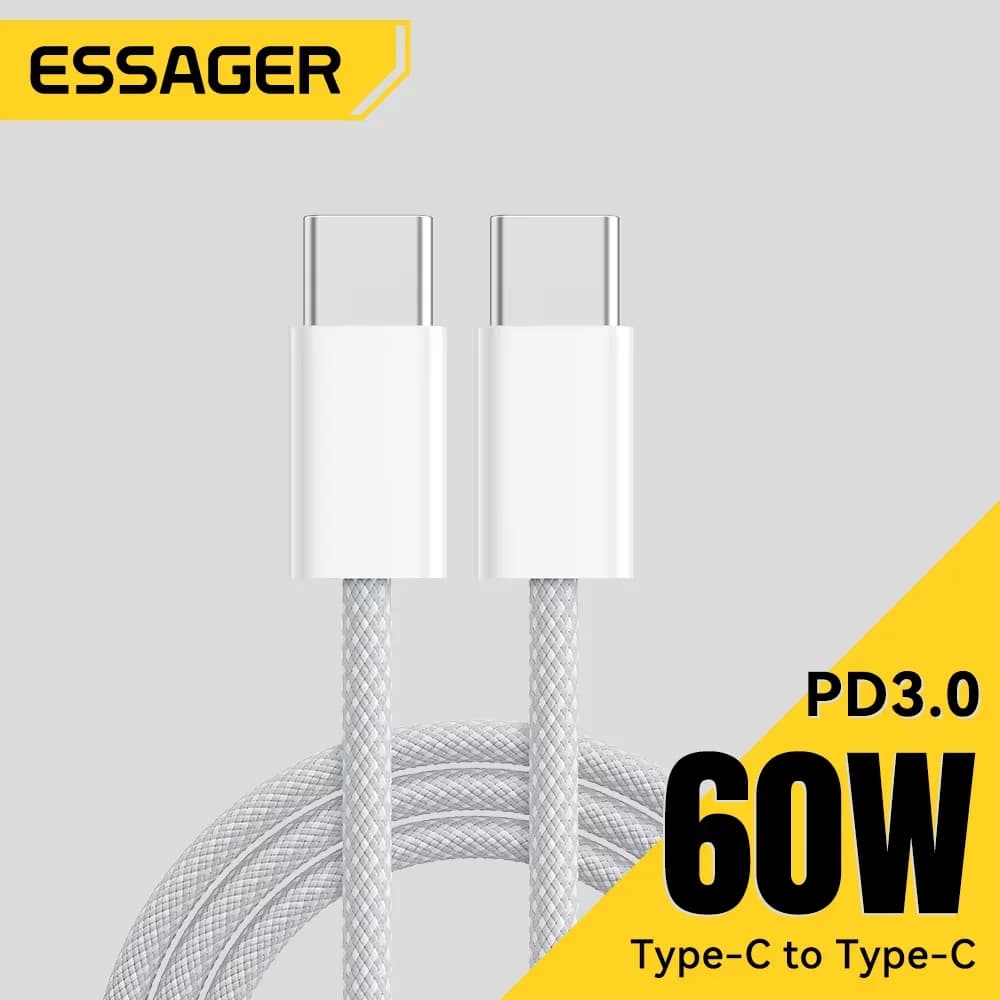 Cable de datos y carga rápida USB-C a USB-C de 60W