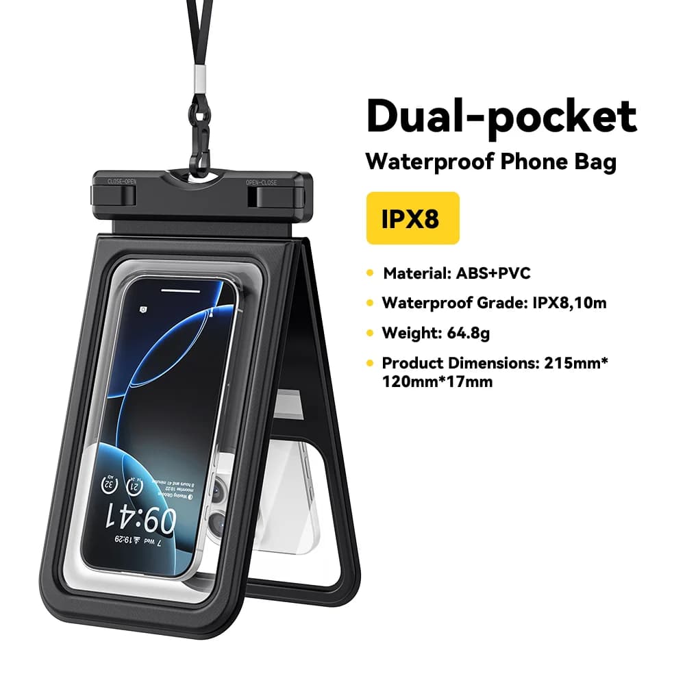 Funda Impermeable IPX8 para Móvil con Doble Bolsillo