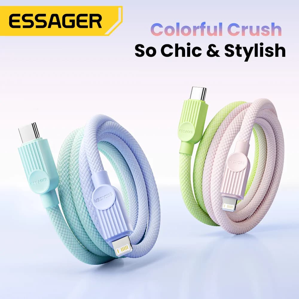 Cable de carga rápida USB-C a Lightning multicolor