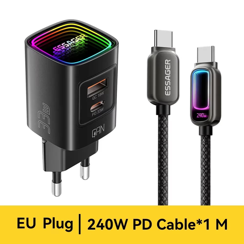 Cargador portátil GaN USB-C PD de 33W