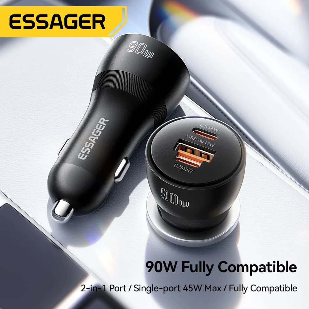 Cargador de coche rápido USB Type-C PD 90W